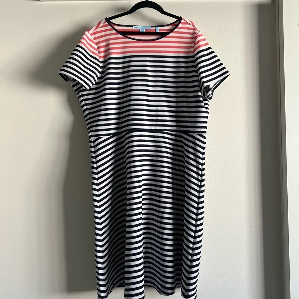 Draper James Stripe Ponte Knit A Line Dress 1X - Picture 3 of 11